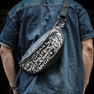 2025佐也原創新款 胸包國潮運動休閑真皮男包軟牛皮單肩斜挎包 時尚