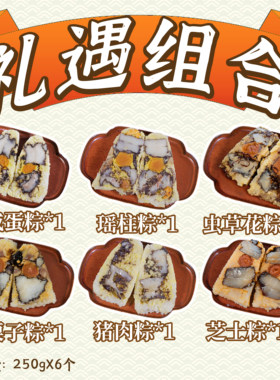 [礼遇套餐]28年老店陈记粽广东台山超大蛋黄鲜肉粽端午送礼粽子