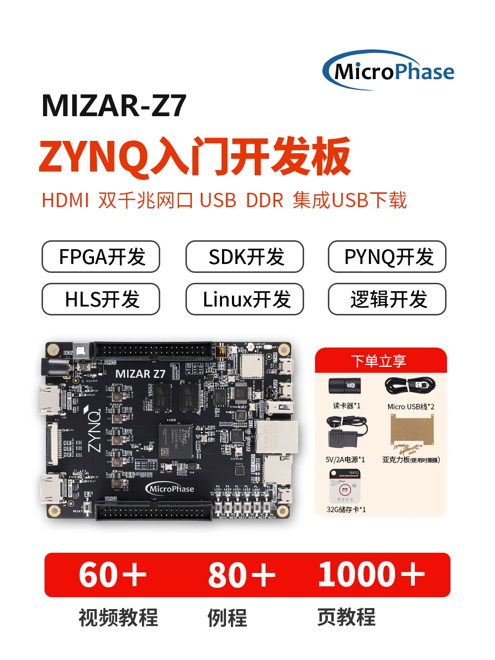 Micro -phase Xilinx Sailings Zynq FPGA Development Board 7010 7020 PYNQ artificial intelligence Python