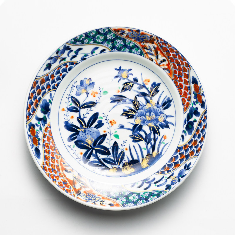 日本原产ceramic ai 古伊万里餐盘餐具陶瓷盘子菜盘碟子两件套