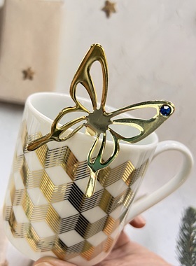 日本原产elfin 高桑金属不锈钢蝴蝶 搅拌勺咖啡勺搅拌棒甜品勺子