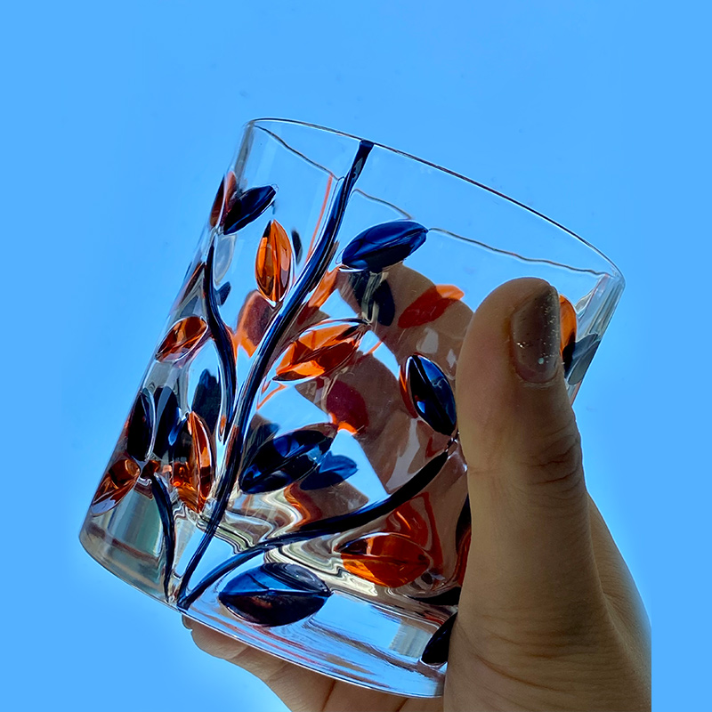 意大利威尼斯原产ZECCHIN穆拉诺叶纹系列酒杯酒具手工水杯玻璃杯