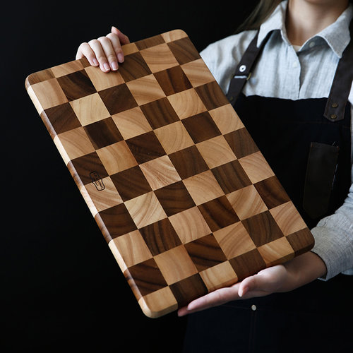 泰国living棋盘格相思木切菜板