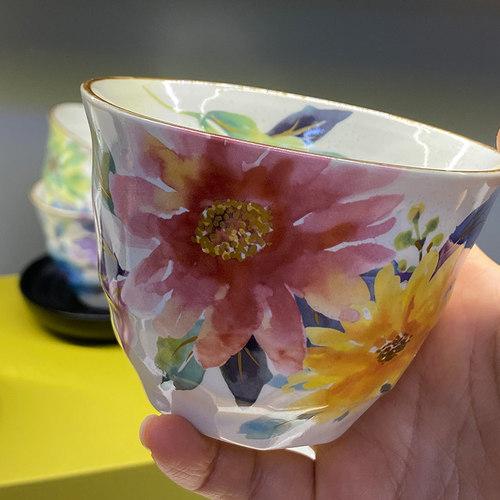 日本和蓝茶具套装花卉釉下彩