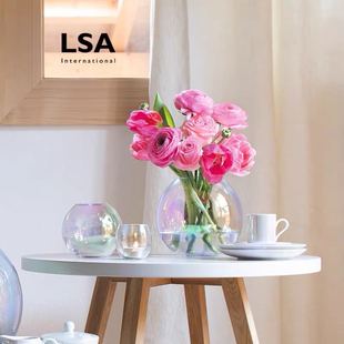 英国LSA马贝珍珠彩虹玻璃球形花瓶客厅摆件插花瓶北欧风婚庆礼品