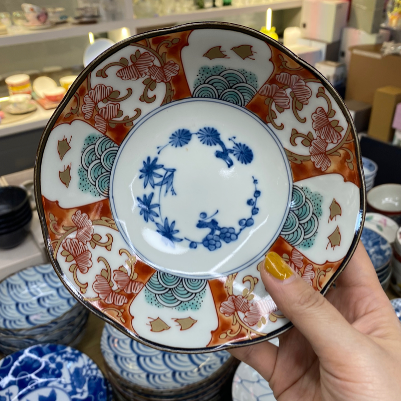 日本波佐见烧染锦古伊万里中碗手工贴花陶瓷餐具礼盒风花碗小钵