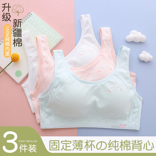纯棉发育期固定杯少女文胸发育期
