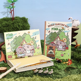 动物园笔记本可爱卡通b6手账本高颜值彩页ins学生加厚精装记事本