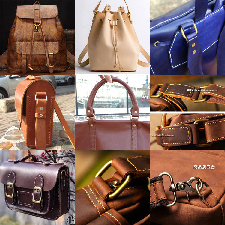 PURE COPPER D-RING HANDMADE LEATHER GOODS LEATHER BAGS HARDWARE ACCESSORIES BAG BELTS CONNECTING OPEN RINGS D-SHAPED SEMI-CIRCULAR SQUARE BUCKLES PURE COPPER SQUARE RINGS