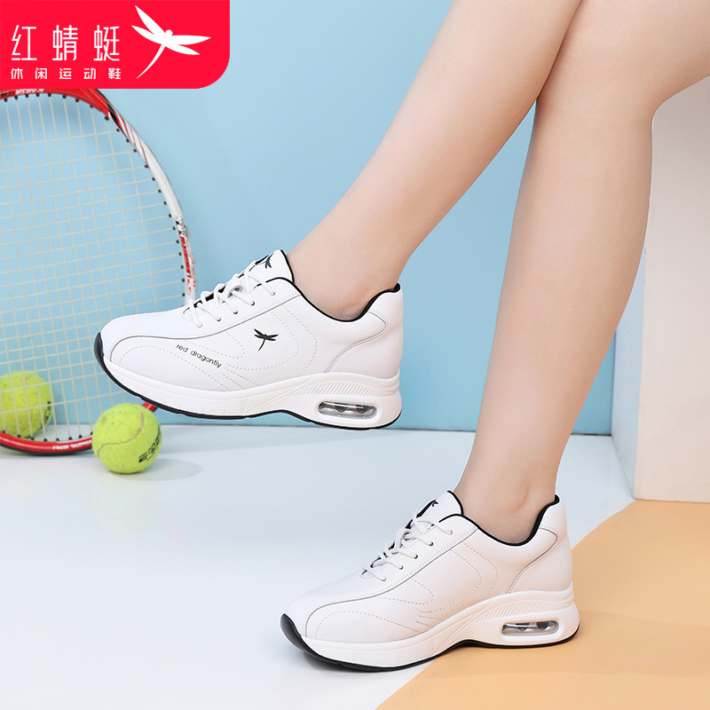 红蜻蜓女鞋春季运动休闲鞋女软底气垫小白鞋厚底增高旅游鞋子春秋