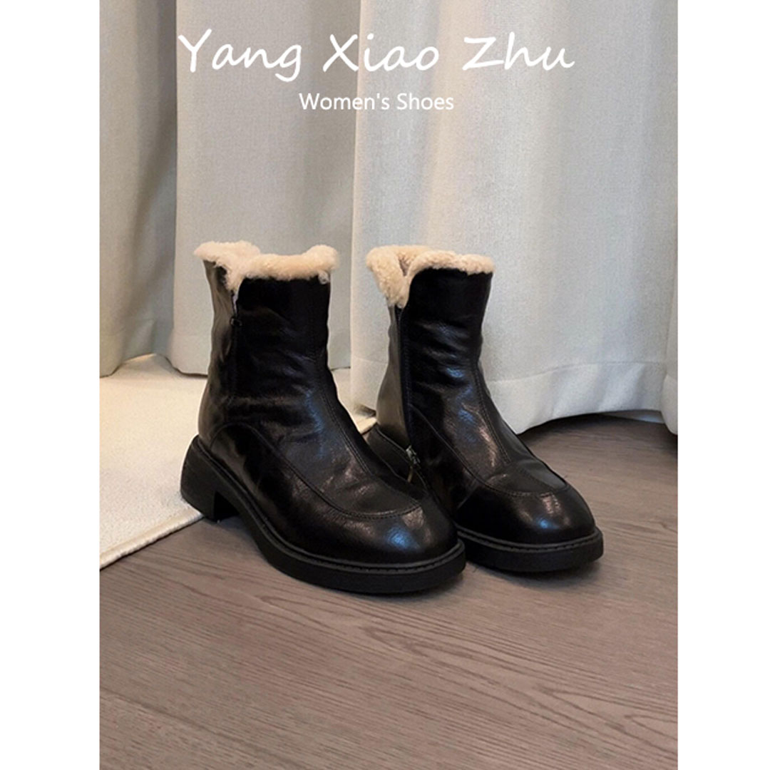 牛皮版~英伦风复古厚底雪地靴