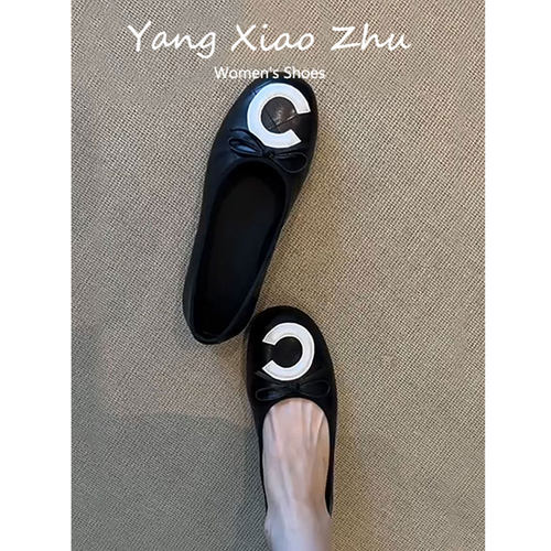 气质通勤鞋平底黑色玛丽珍鞋