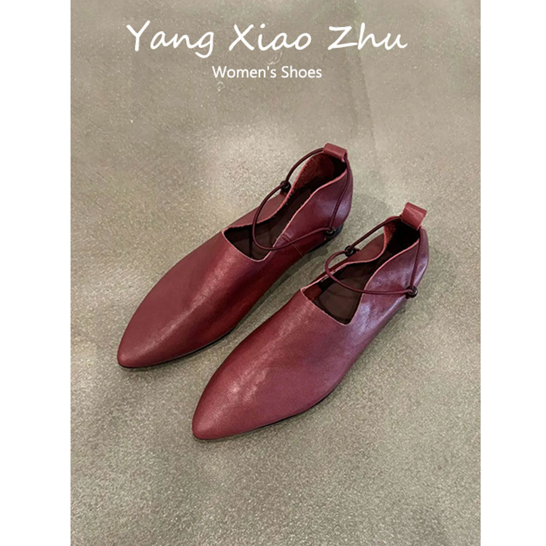 2025新款法式复古尖头玛丽珍鞋