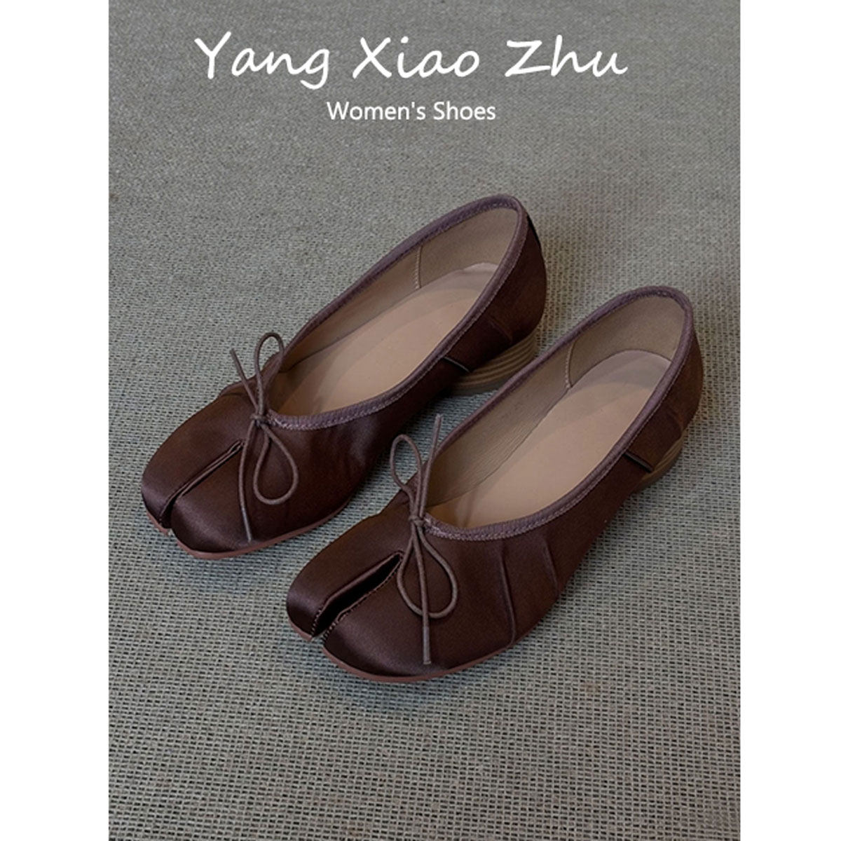 羊皮版~复古蝴蝶结芭蕾舞鞋女粗跟分趾鞋通勤单鞋气质优雅猪蹄鞋,女鞋,浅口单鞋,淘宝优惠券,粉丝福利购,淘宝优惠卷