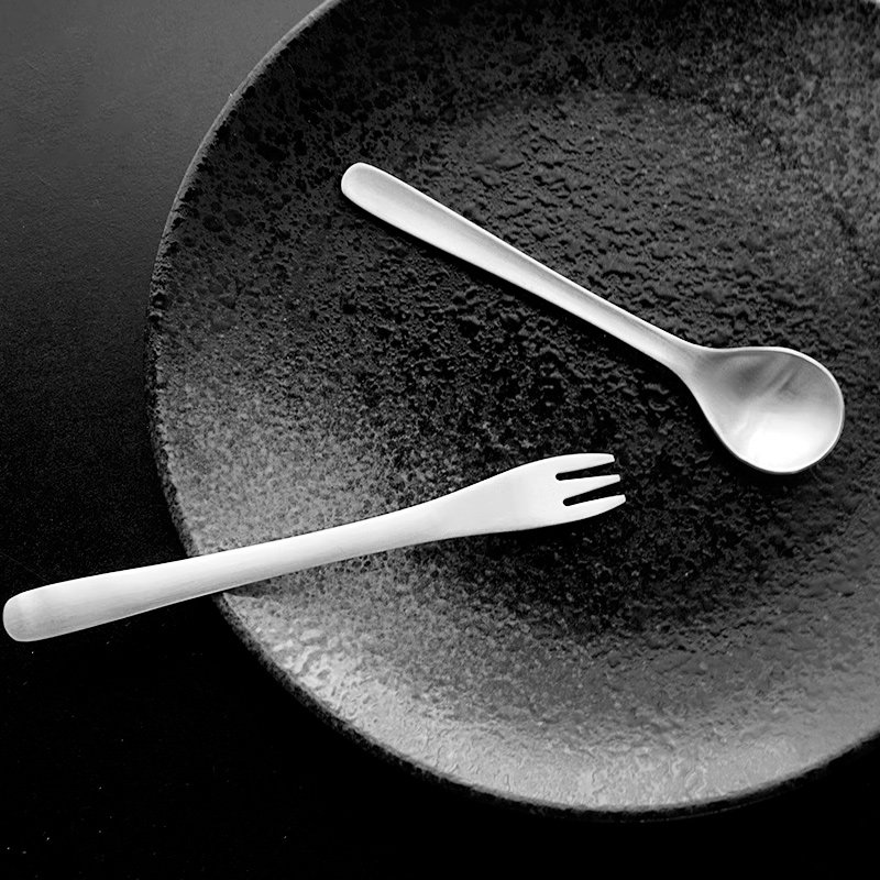 日式咖啡勺子小号搅拌勺不锈钢拉丝蛋糕叉咖啡店甜品小勺哑光可爱,餐饮具,咖啡勺,淘宝优惠券,粉丝福利购,淘宝优惠卷