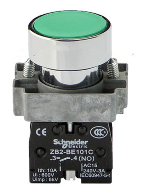 原装正品 施耐德 绿色按钮开关 XB2-BA35 XB2BA35C一开一闭自复位