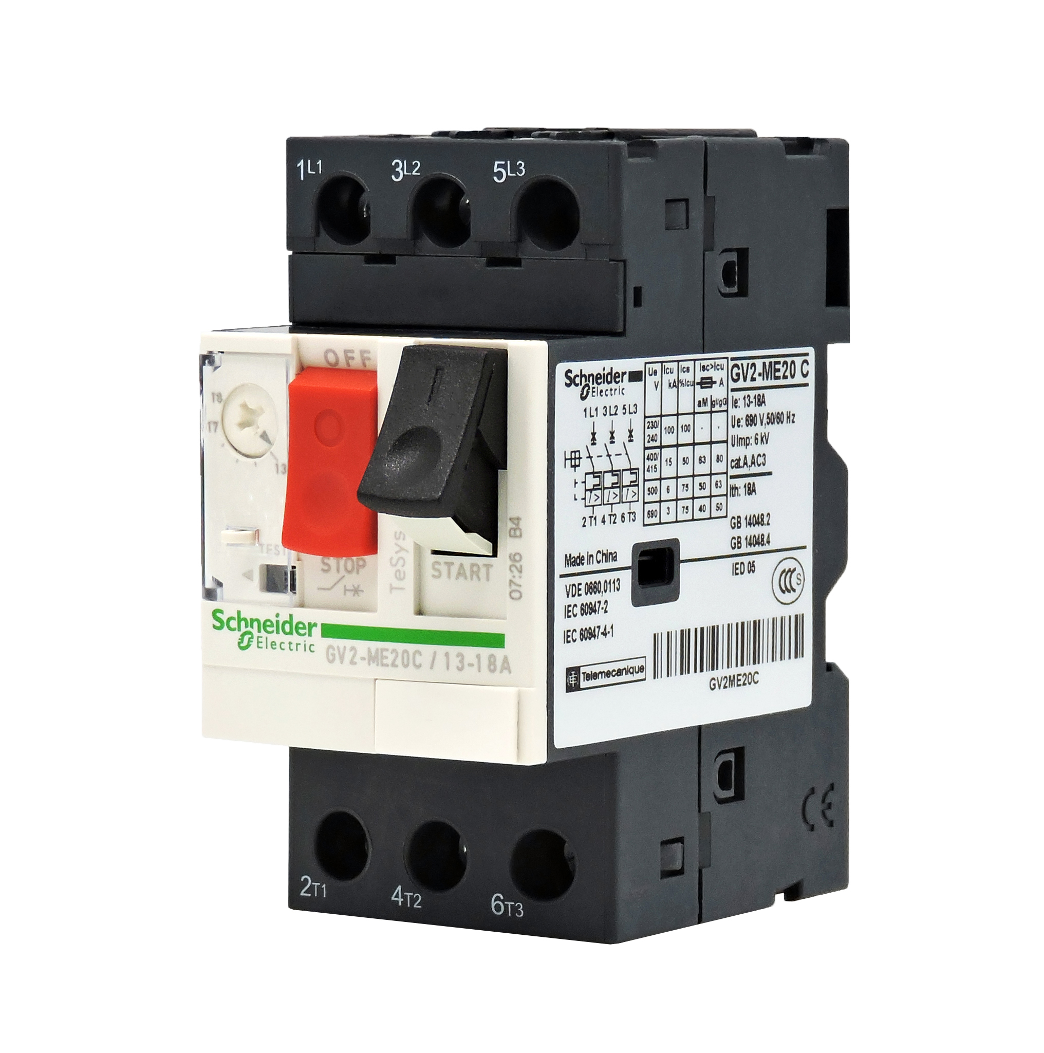原装施耐德电动机断路器马达保护开关 GV2-ME20C GV2ME20C 13-18A
