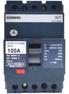 原装西门子 塑壳断路器 空气开关3VT8110-1AA03-0AA0 100A/3P