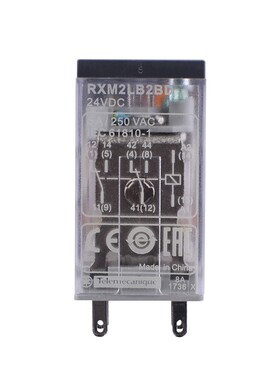 正品施耐德中间继电器RXM2LB2BD 8脚5A二开二闭24V带底座RXZE1M2C