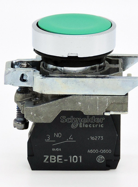 施耐德 按钮开关 平头按钮 XB4BA31 XB4-BA31 ZBE-101 绿色1常开
