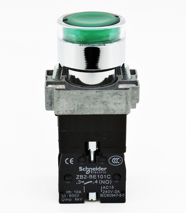 正品 施耐德带灯按钮开关 XB2BW33B3C 24V ZB2-BE101C 二常开
