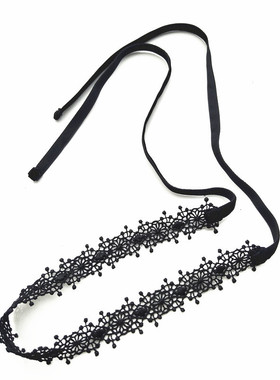 choker白色蕾丝锁骨链明星同款