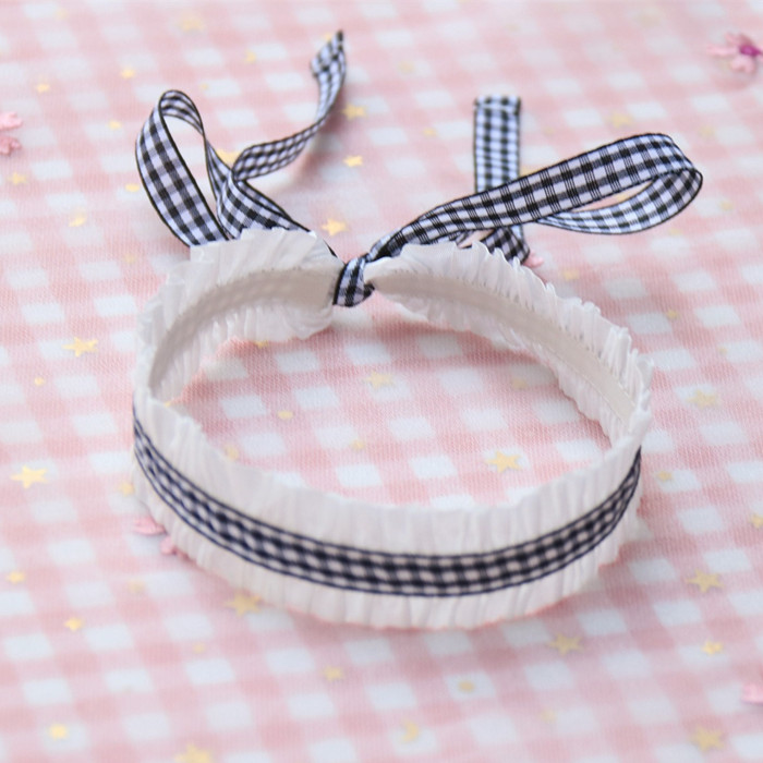 蝴蝶结界花边女系带款式颈项链