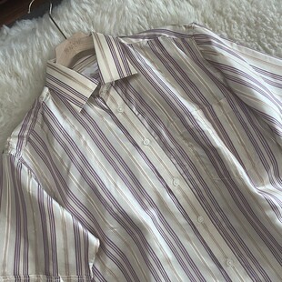 100桑蚕丝商务休闲条纹衬衣男夏季男塔夫绸短袖衬衫 真丝半袖上衣