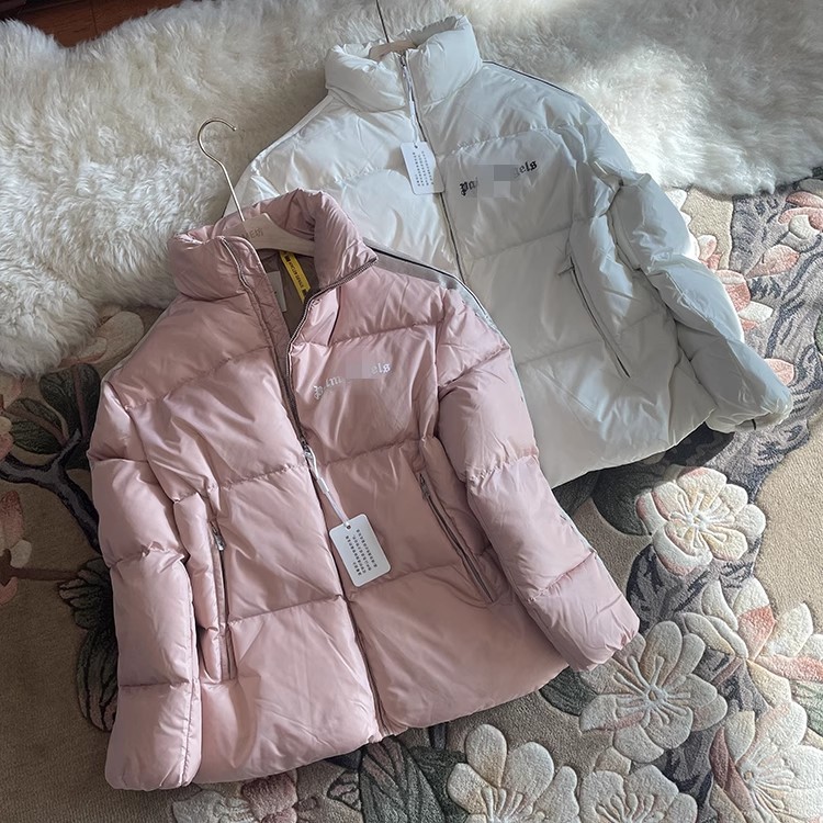 白鹅绒羽绒服加厚大码立领拼色
