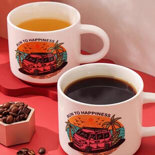 康宁正品马克杯HAPPINESS系列陶瓷咖啡杯480ML盒装杯具套装对杯