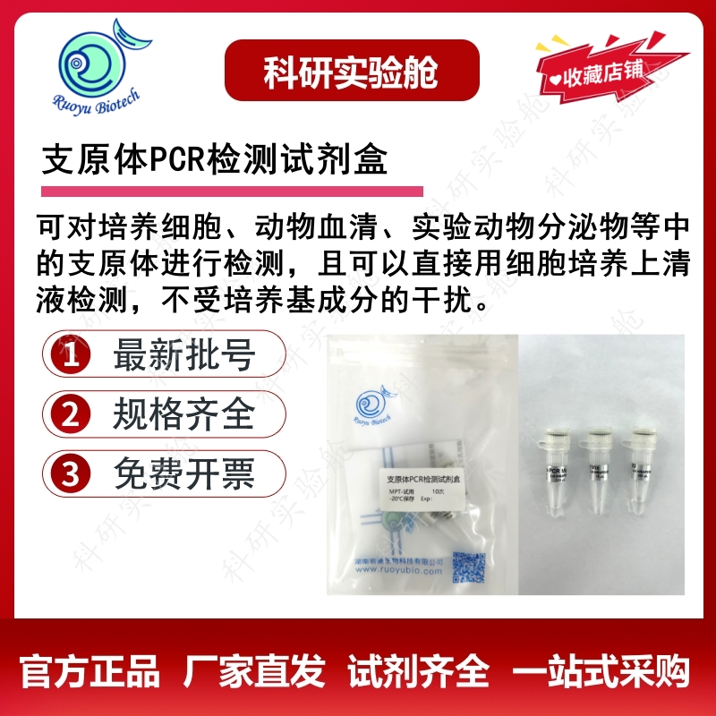 若鱼生物试剂支原体PCR检测试剂盒100rxns实时荧光定量试剂盒