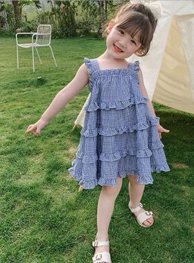 女童无袖休闲夏季吊带连衣裙