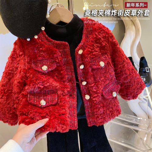 女童短款加棉加厚小香风外套