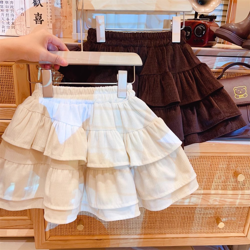 女童洋气时髦蓬蓬短裙2024春秋季新款小女孩韩版时尚蛋糕裙半身裙