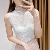半高领蕾丝假领子百搭女假领高档洋气内搭薄款 女潮 网纱背心打底衫