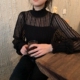 小衫 高领蕾丝打底衫 精致内搭时尚 秋冬新款 洋气网纱上衣 女长袖