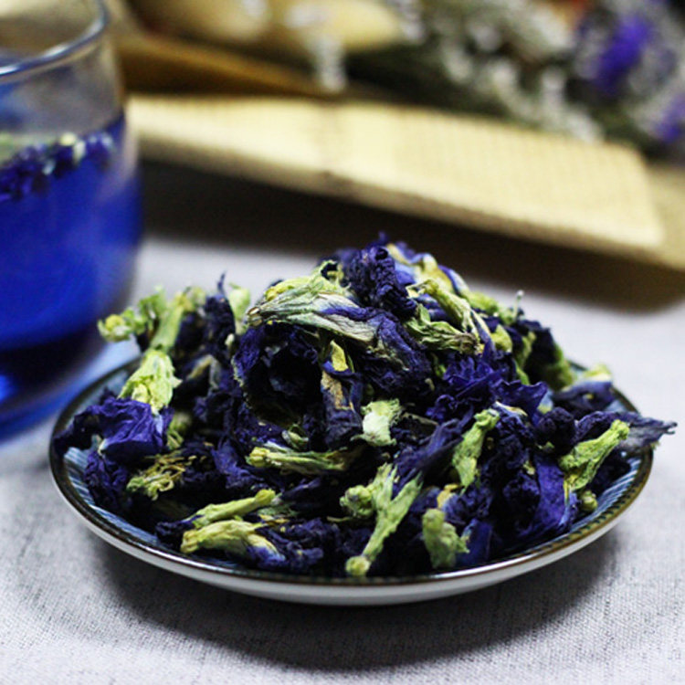 500g蓝蝴蝶花茶蝶豆花泰国新鲜干蝶豆花茶散装养生茶正品蓝色妖姬