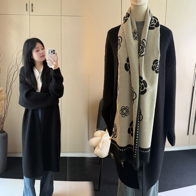 毛呢针织开衫外套2025新款韩版通勤中长款长袖慵懒风毛衣风衣女