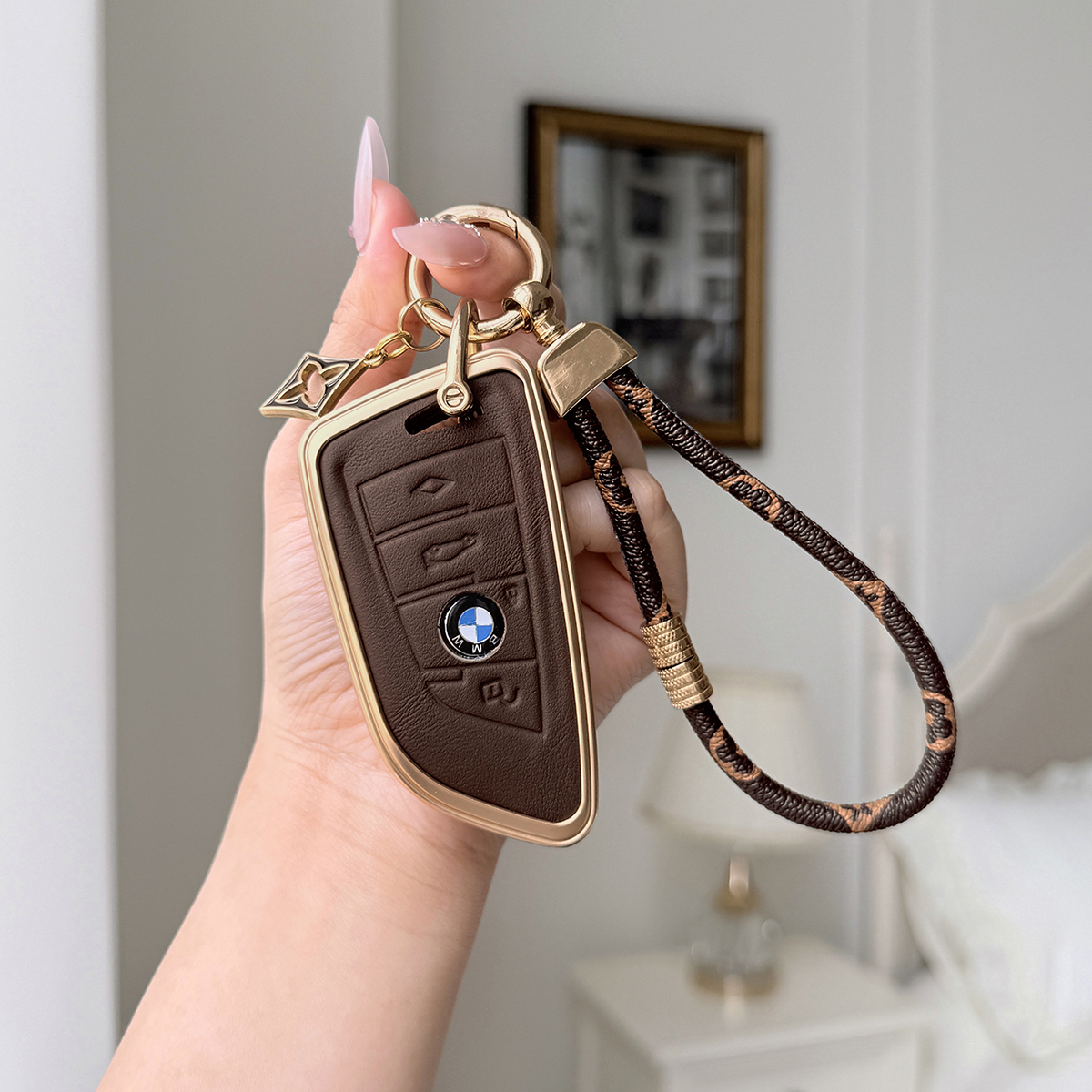 适用于宝马5系钥匙套530系325li刀锋x1x3x5三五i3ix1ix3车包扣壳7