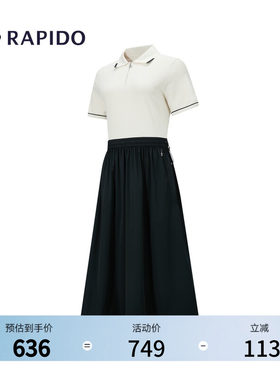 RAPIDO雳霹道女士撞色针织连衣裙