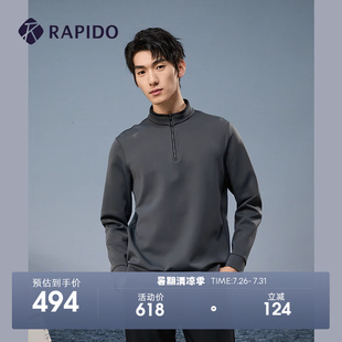 休闲空气层小立领长袖 男士 新品 POLO衫 RAPIDO雳霹道2025年春季