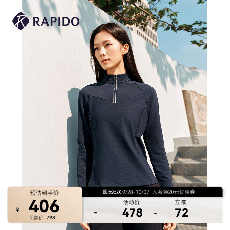 RAPIDO雳霹道女士半拉链套头卫衣图片