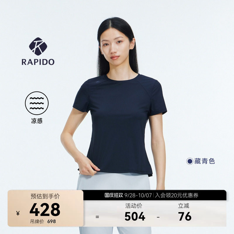 女士PREMIUM舒适修身拼接短袖图片