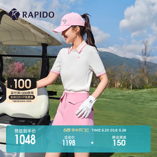 polo衫 休闲运动短袖 女士GOLF翻领毛衫 RAPIDO雳霹道2024年春夏新款