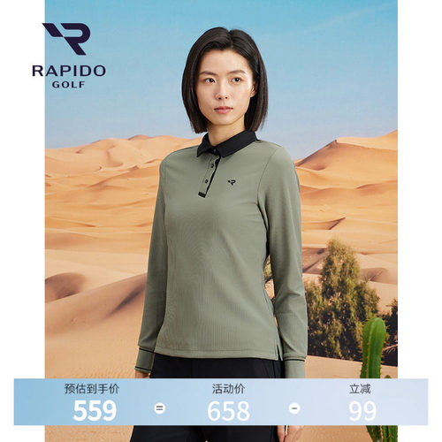 女士日常休闲基础简约长袖POLO衫