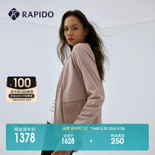 女子R系列商务休闲夹克简约连帽外套 RAPIDO雳霹道2024年春季 新款