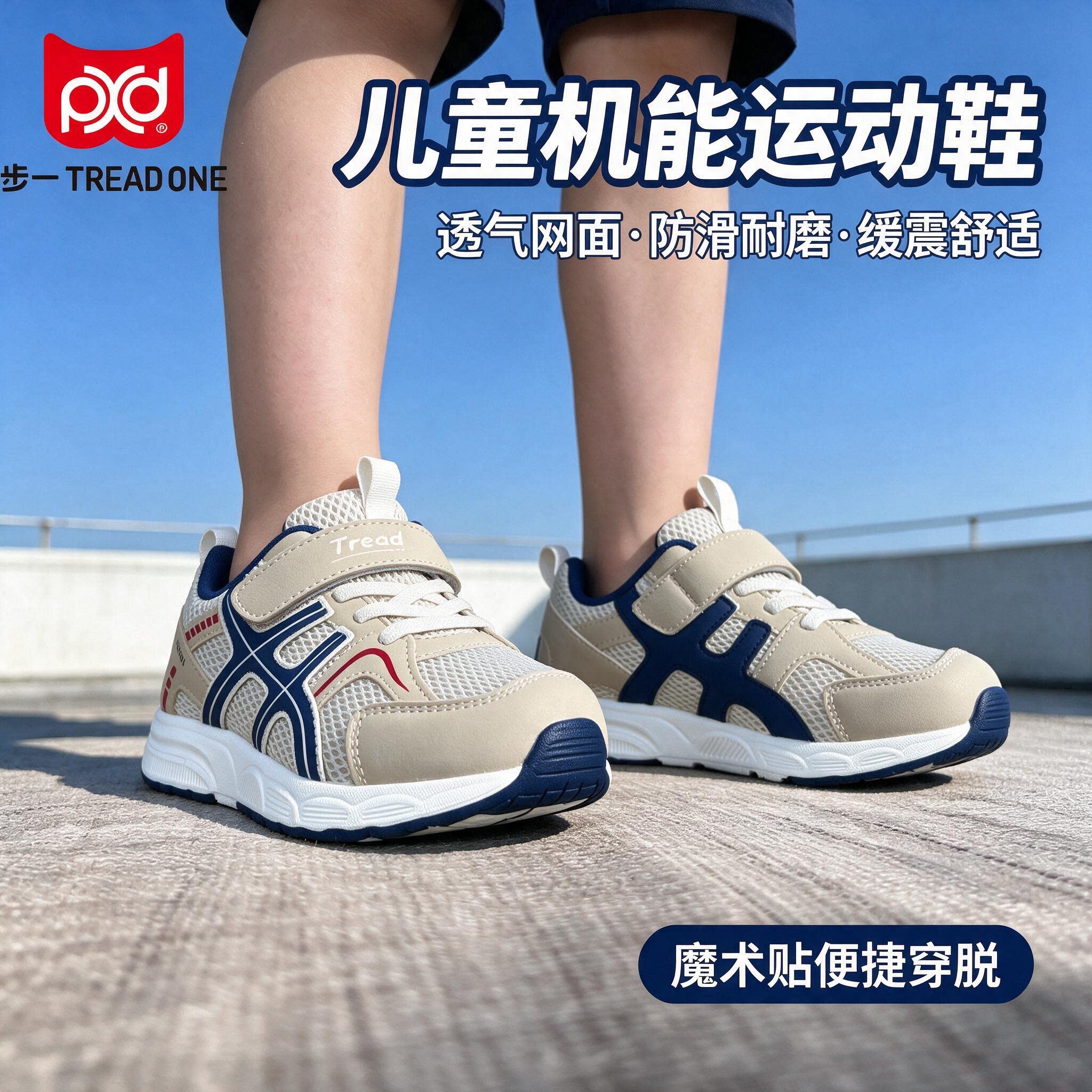 步一童鞋2026秋季新款机能鞋男童女童中大童运动鞋防滑减震