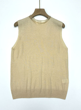 无缝超细羊毛高端订单款夏季薄款女装软糯亲肤休闲风无袖百搭背心