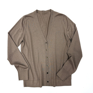 100美丽诺羊毛原单高端专柜订单款春秋女宽松大码休闲外搭小开衫