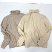 高端专柜订单款 羊毛羊绒混纺冬季 超柔软高领保暖麻花百搭毛衣套头